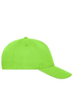 5 Panel cap with contrasting brim edge Organic Cotton, lime-green/white - Myrtle Beach (3)