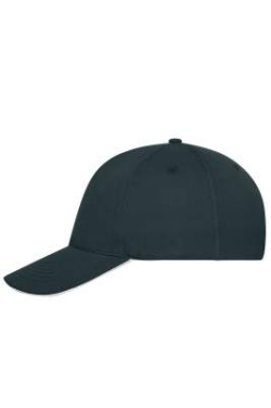 5 Panel cap with contrasting brim edge Organic Cotton, navy/white - Myrtle Beach (2)