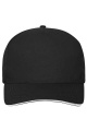 5 Panel cap with contrasting brim edge Organic Cotton, black/white