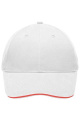 Light Brushed cap with contrasting brim edge, white/red