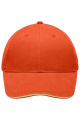 Light Brushed cap with contrasting brim edge, dark-orange/beige