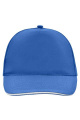 5 Panel Promo cap with contrasting brim edge, royal/white