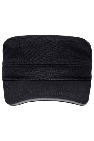 Military cap with contrasting brim edge, black/dark-grey - Myrtle Beach (1)
