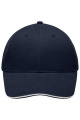 Light Brushed cap with contrasting brim edge, navy/white