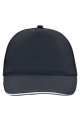 5 Panel Promo cap with contrasting brim edge, black/white