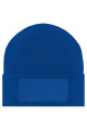 Knitted Beanie with Patch (10cm x 5cm), royal