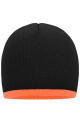 Beanie with Contrasting Border, black/orange