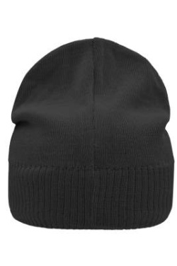 Knitted Beanie with Fleece Inset, black – Myrtle Beach (4)