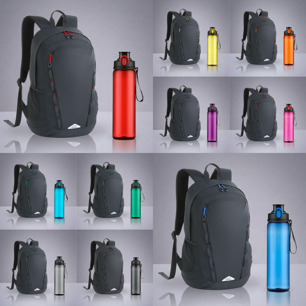 Expedition Set: sports backpack, 24 L & tritan™ water bottle 750 ml, purple, additional view 2