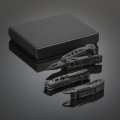Titanium-coated Steel Optima Maxi Set: multitool, emergency knife & pocket knife, gray
