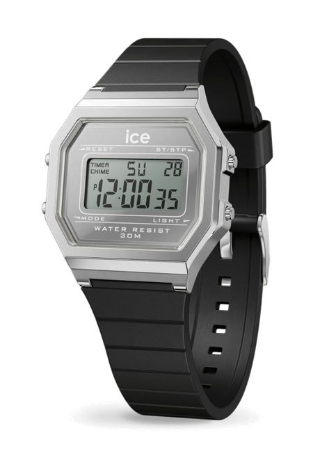 ICE digit retro-Metal silver mirror-Black -Small, product image (1)
