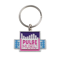 Custom shape plated iron keychain with soft enamel logo design