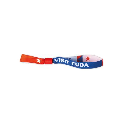 Polyester wristband with woven logo., product image