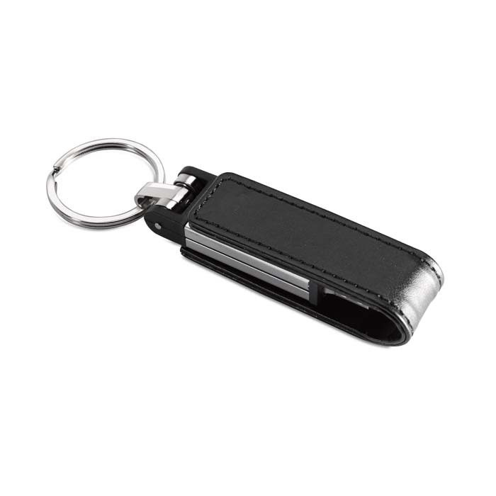 Metal USB flash drive with leather closure 1-64GB., product image