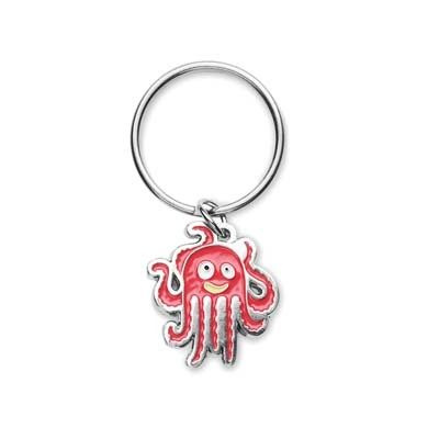 Custom shape plated zinc alloy keychain with soft enamel logo design, product image