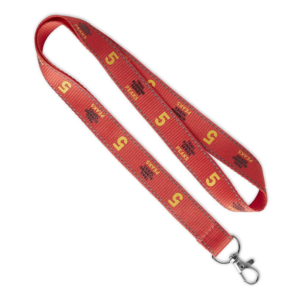 Polyester lanyard with reflective threads., product image