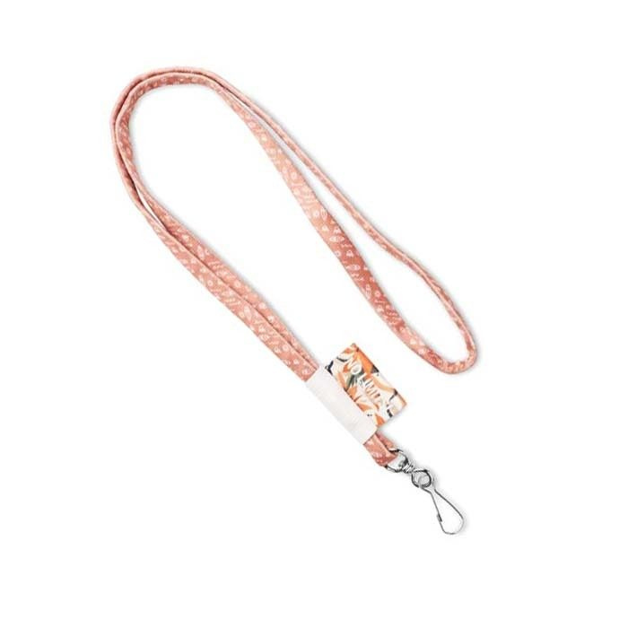 Polyester sublimation tubular lanyard with a full colour or woven label., product image