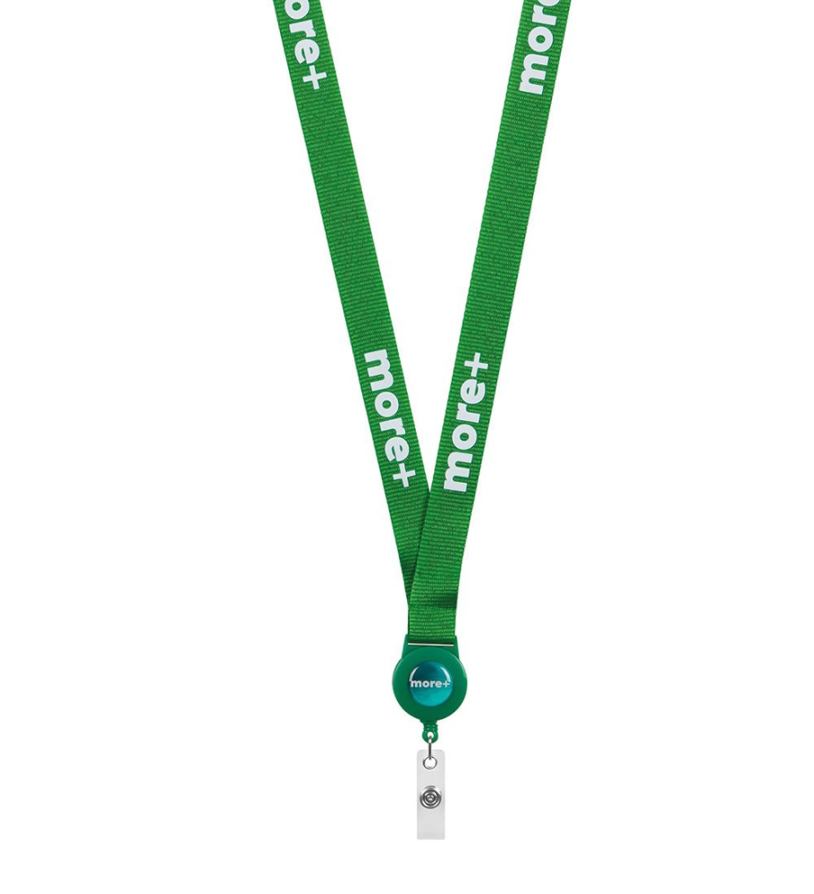 RPET screen printed badge reel lanyard., product image