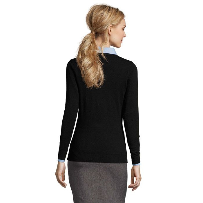 GLORY WOMEN V-NECK SWEATER, Black, XS, product image (1)
