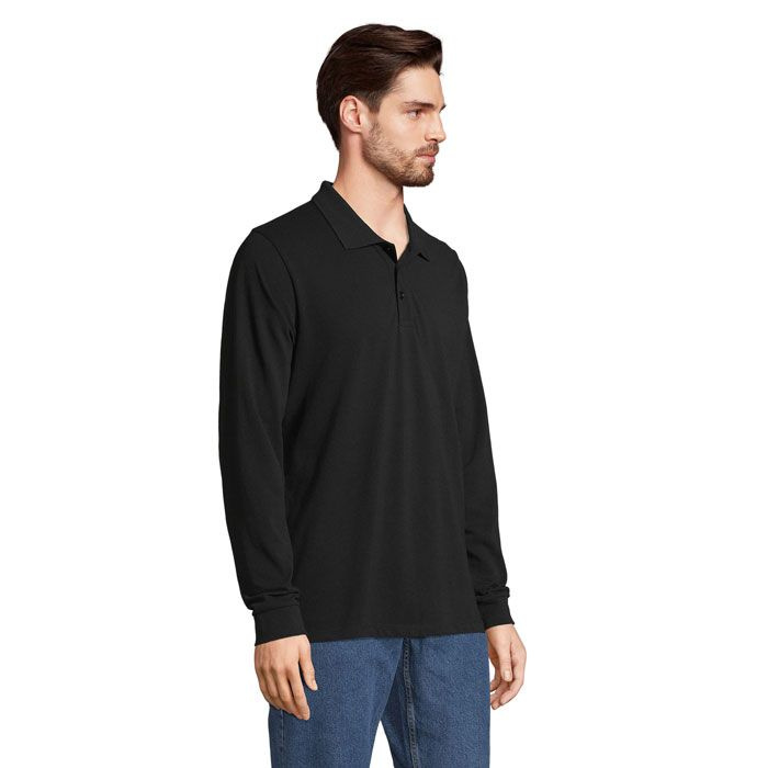 PRIME LSL UNISEX POLO 200, Black, 4XL, product image (1)
