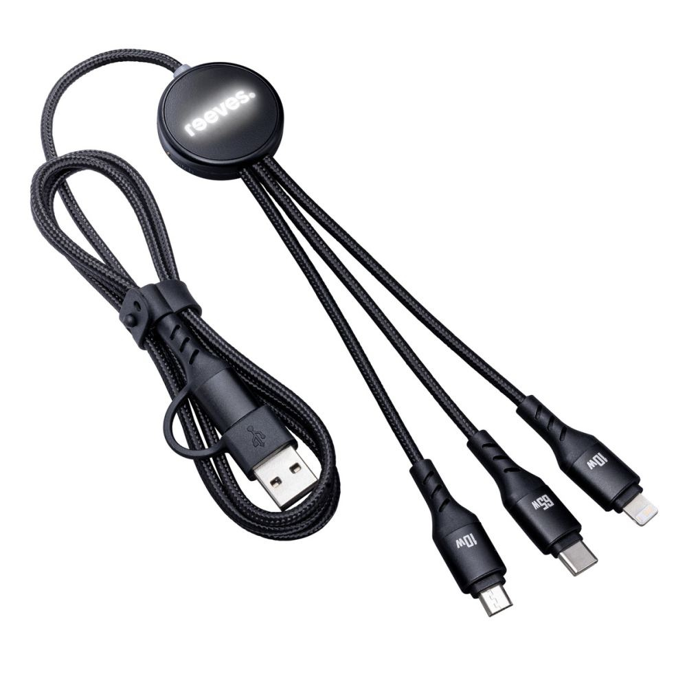 6-in-1 Charging Cable with Light REEVES-PUHALANI LONG black / white (1)