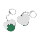 Shopping trolley token holder „heart“, green