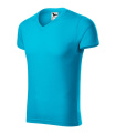 MALFINI Slim Fit V-neck – T-shirt men’s, blue atoll