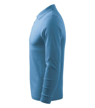 MALFINI Single J. LS – Polo Shirt men’s, azure blue, S, product image (3)