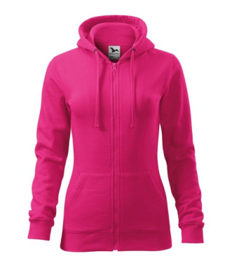 MALFINI Trendy Zipper – Sweatshirt women’s, magenta, XS, product image (2)