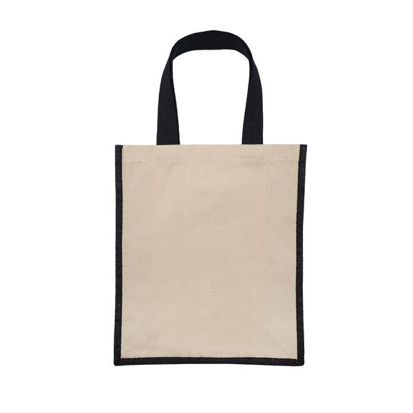 Fibra cotton bag with jute, black, product image (1)