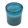 Bloom scented candle in glass, blue