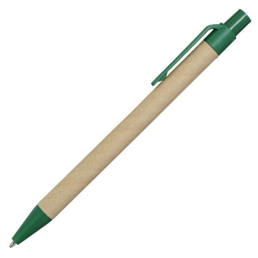 Kraft notepad with ballpen, green/beige, product image (2)