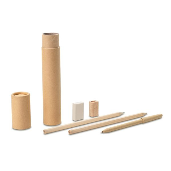 Stationery set in a tube, beige, product image (1)