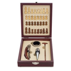 Sublime chess and wine set, brown