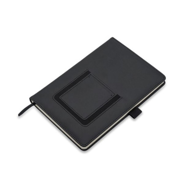 Eibar notepad with phone pocket, black, product image (3)
