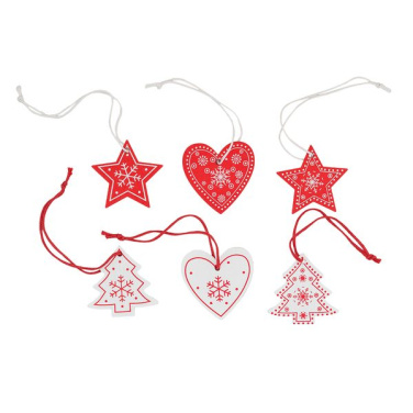 Set of wooden Christmas decorations, beige, product image (2)