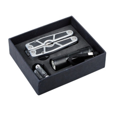 Survivor multitool with torch set, black
