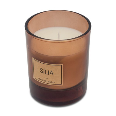 Silia candle in a wooden box, brown, product image (3)