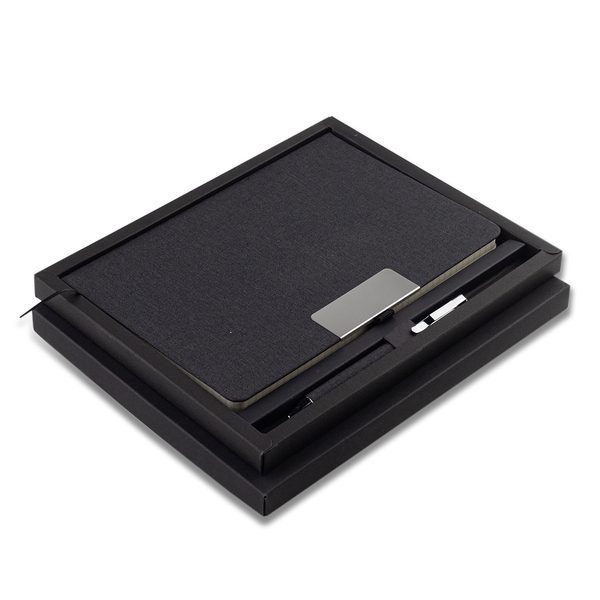 Plata RPET Notebook & Pen Gift Set, black, product image (1)