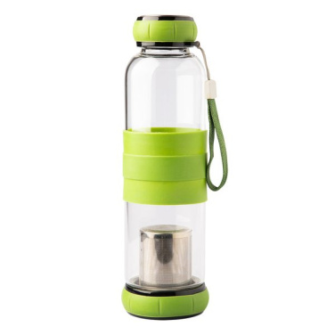550 ml Sulmona glass bottle with tea infuser, green, product image (3)