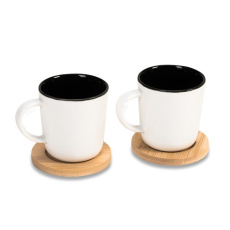 Kerala set of 2 ceramic mugs, white