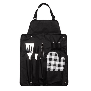 Steakout& BBQ set with apron, black, product image (4)