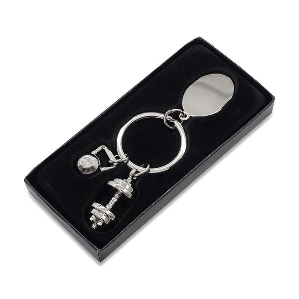GymKey keychain with a sports motif, silver, product image (1)
