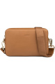 Aarni large moose leather shoulder bag, Cognac/Gold