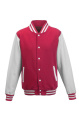 Just Hoods Varsity Sweatshirt, hot pink/white