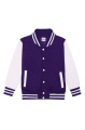 Just Hoods Kids Varsity Sweatshirt, purple/white