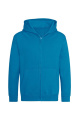 Just Hoods children's zip-up hoodie, Sapphire Blue