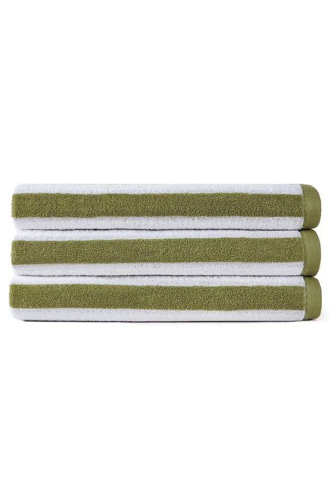 EFFICIENCE STRIPE HAND TOWEL, green, product image