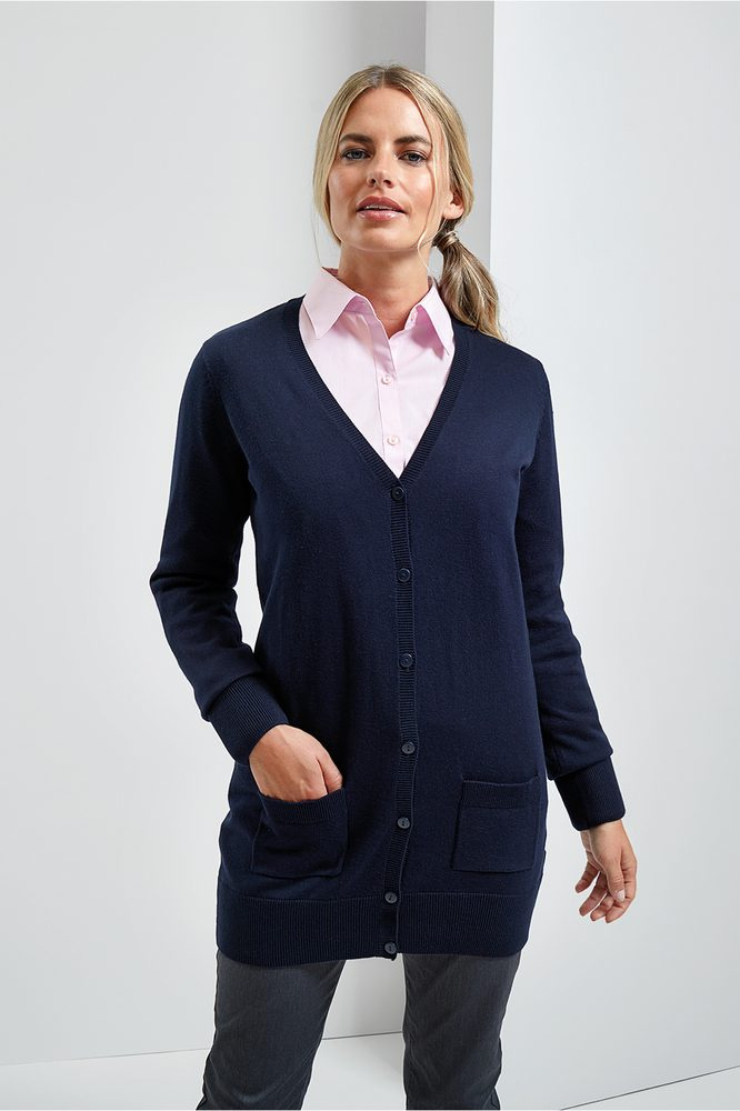 LADIES LONG LENGTH KNITTED CARDIGAN, black, 3XL, product image (1)