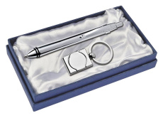 Set ballpoint and keyring - chrome